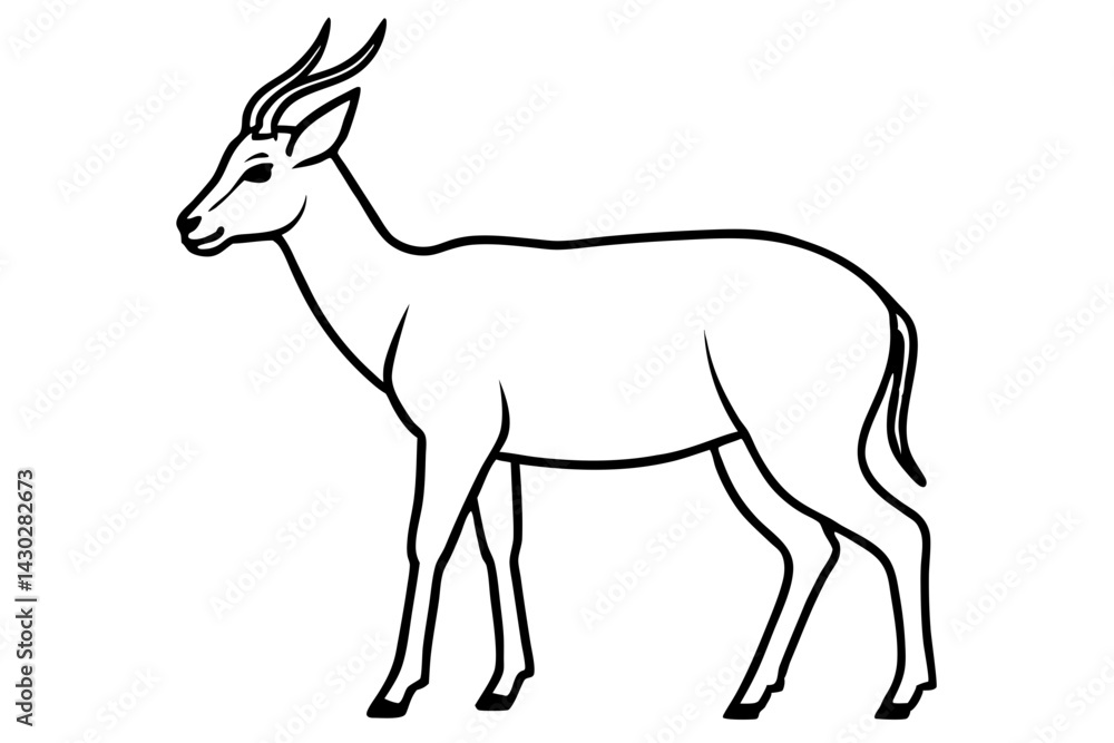 Obraz premium Saiga Antelope Line Drawing