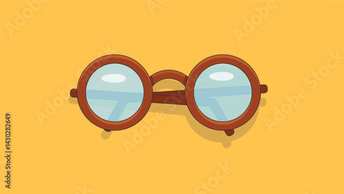 Stylized illustration of folded magic glasses with a whimsical design, suggesting fantasy or enchanted eyewear