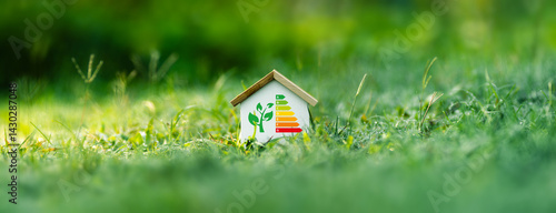 House energy efficiency, energy efficient rating class concept, eco home renovation save cost