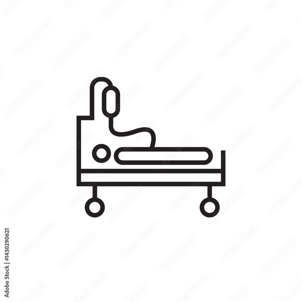 hospital bed icon editable outline stroke vector eps hospital bed icon editable outline stroke vector eps