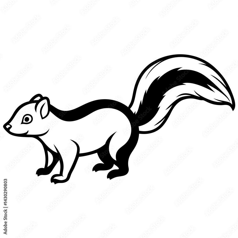 Obraz premium Simple Skunk Vector Art