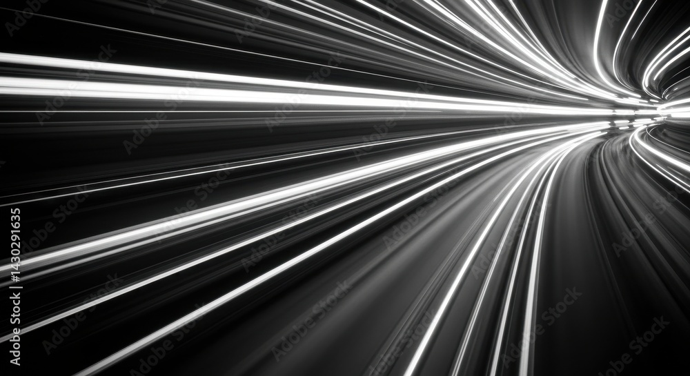 Abstract black and white light trails tunnel photography Abstract black and white light trails tunnel photography