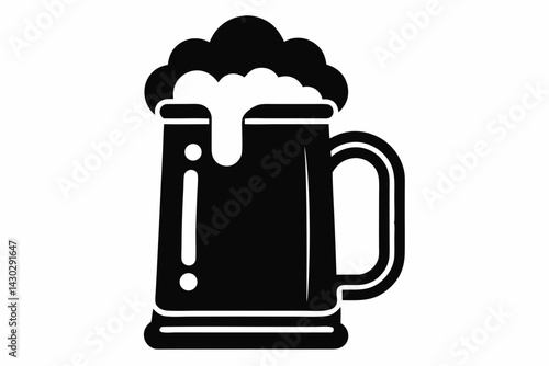Bavarian Beer Stein Silhouette Vector Illustration