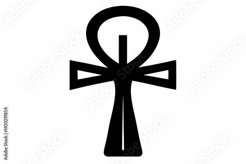 Egyptian Ankh Symbol Silhouette Vector Illustration