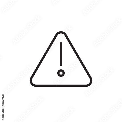 warning caution icon editable outline stroke vector eps