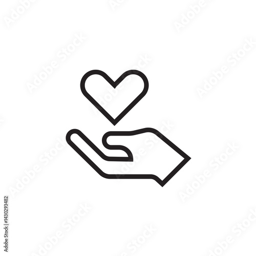 heart care hand icon editable outline stroke vector eps