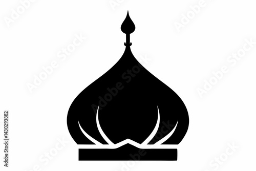 Russian Onion Dome Silhouette Vector Illustration