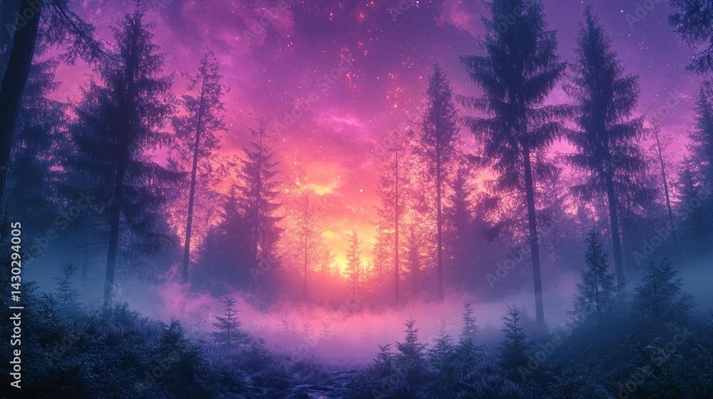Enchanted Forest: Sunrise Mist