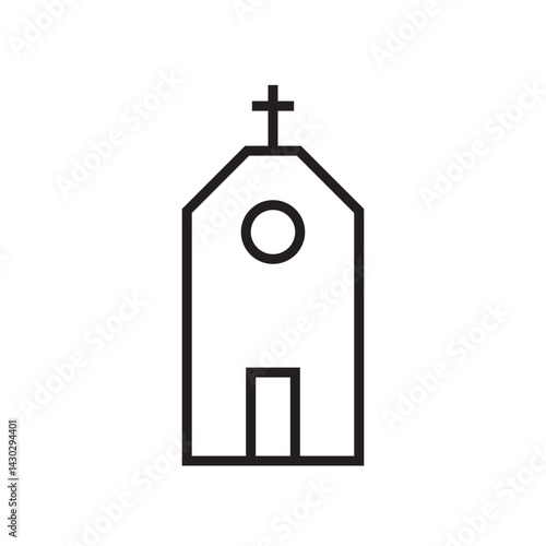 church icon editable outline stroke vector eps