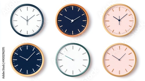 25.Wall clock, linear style icon. Simple round wall clock. Editable stroke width