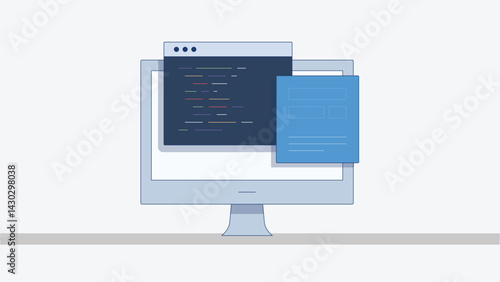 Illustration of a laptop on a desk at night, symbolizing remote work and freelancing, with a calm, focused atmosphere