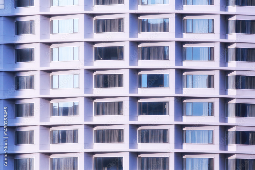 Tall building background, Side of the building with windows and door.