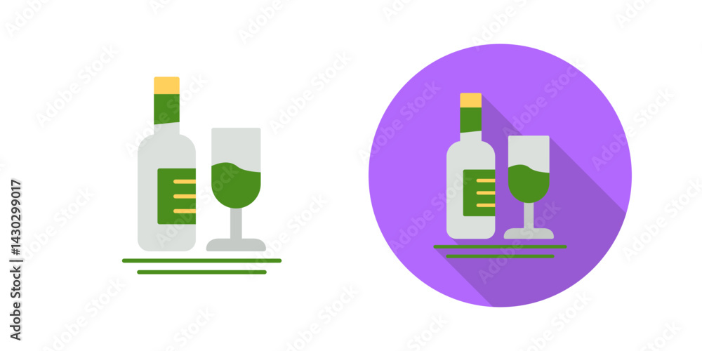 White Wine Vector Icon White Wine Vector Icon