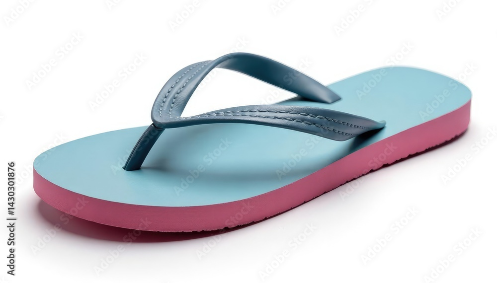 A single flip-flop isolated on a white background , object, tropical A single flip-flop isolated on a white background , object, tropical