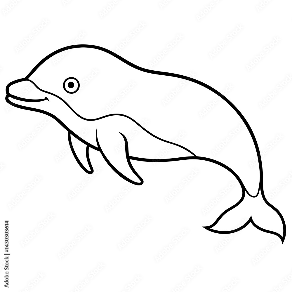 Simple Beluga Whale Vector Outline Simple Beluga Whale Vector Outline