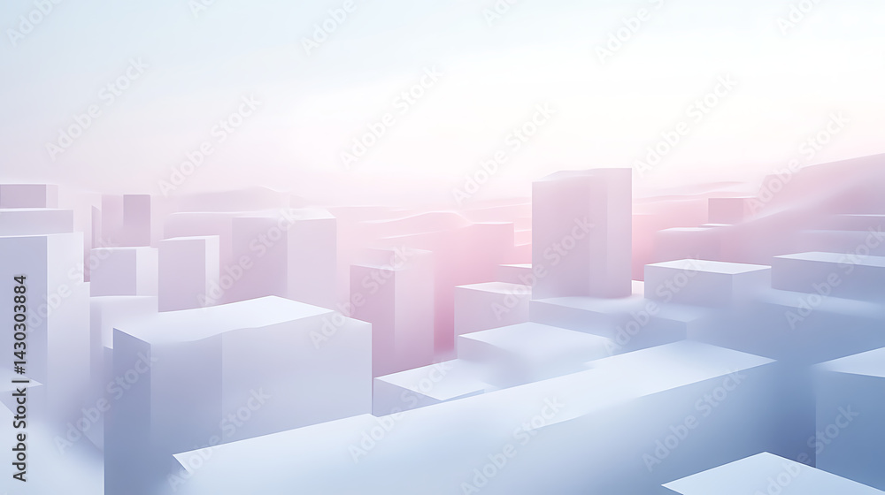 Fototapeta premium A cityscape with a pinkish hue
