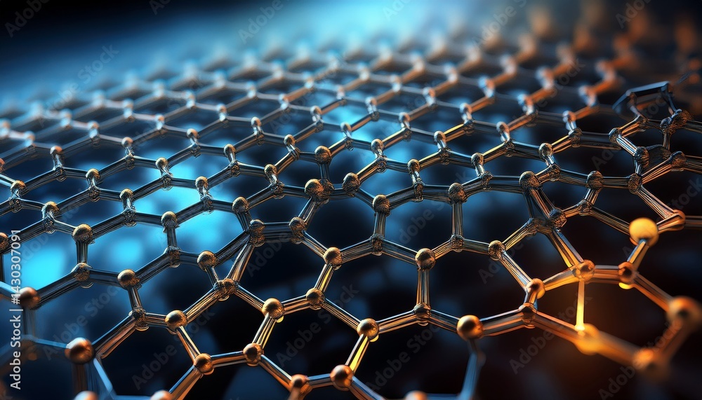 Molecular structure of Graphene, new material, illustration Molecular structure of Graphene, new material, illustration