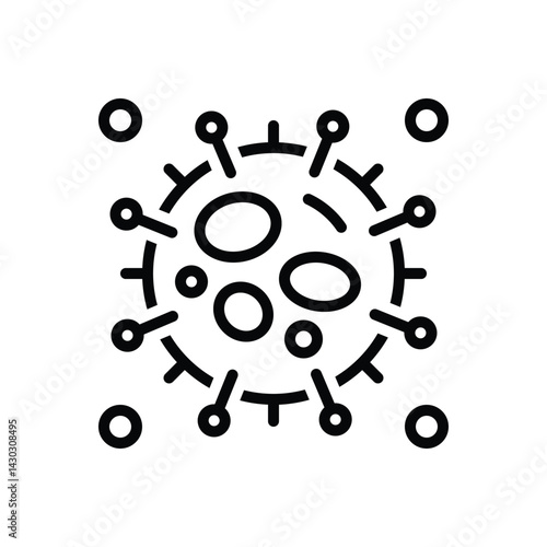 Black line icon for virus