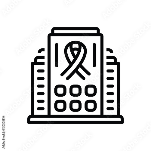 Black line icon for aids center