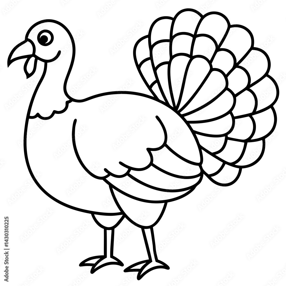 Simple Turkey Outline Vector Design Simple Turkey Outline Vector Design
