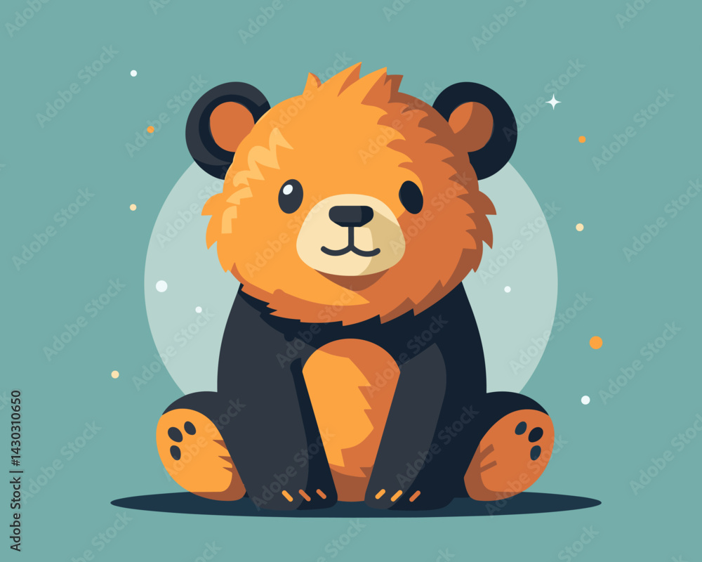 Fototapeta premium Cute cartoon bear. Vector illustration isolated on a white background.