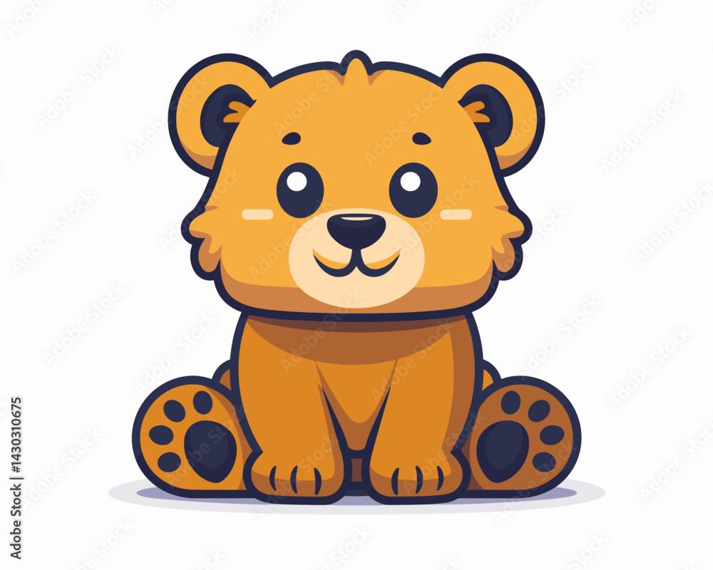 Fototapeta premium Cute cartoon bear character. Vector illustration in a flat style.