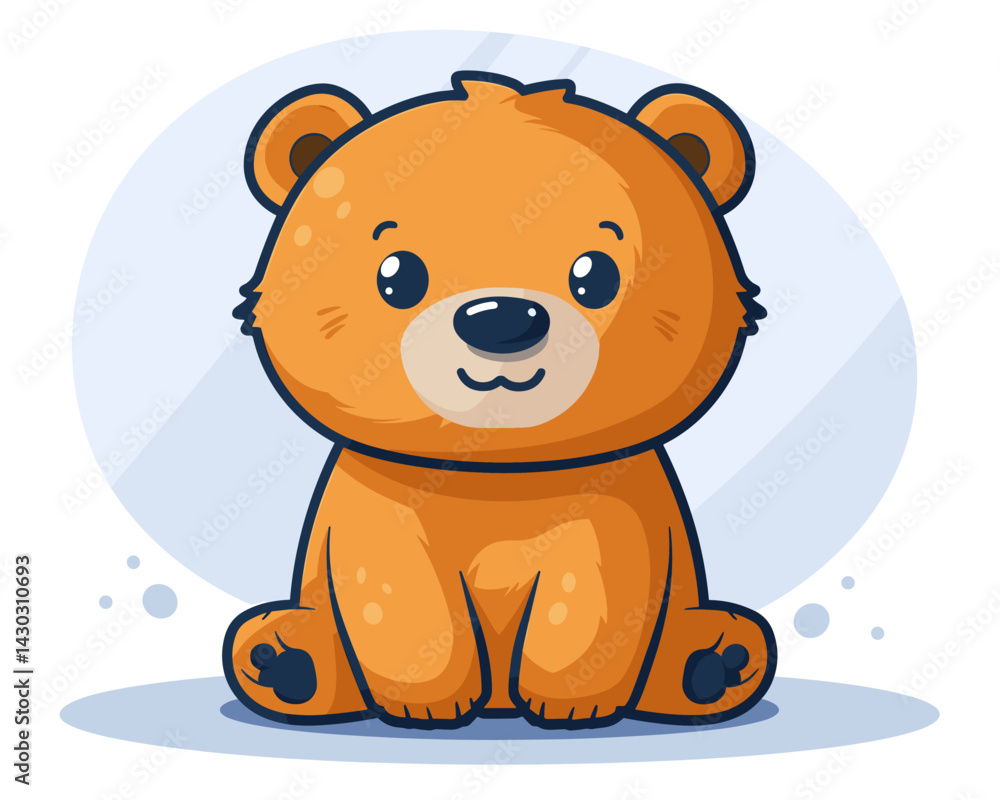 Obraz premium Cute cartoon bear character. Vector illustration in a flat style.