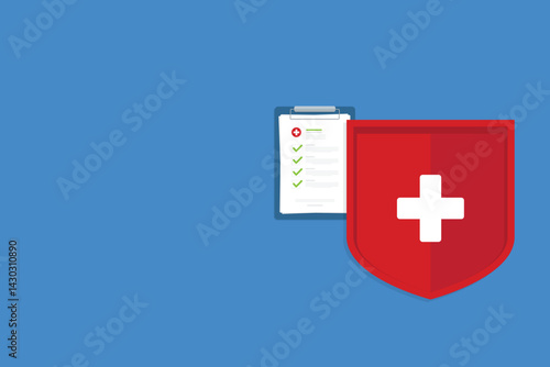 Health insurance concept. Healthcare, finance and medical service. Vector illustration	