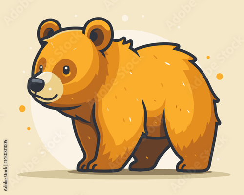 Cute cartoon bear character. Vector illustration in a flat style.
