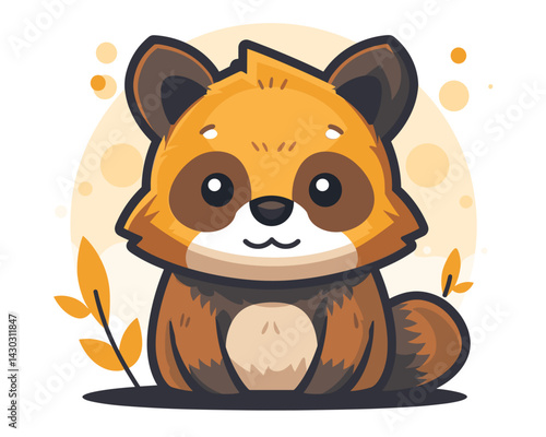 Cute fox cartoon character. Vector illustration in a flat style.