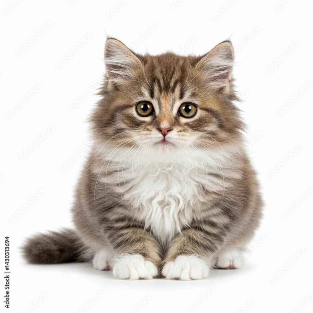 Sweet Tabby Kitten with White Paws in a Charming Scene Sweet Tabby Kitten with White Paws in a Charming Scene