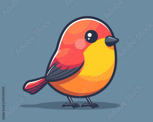 cute little  bird, colorful design, vector illustration