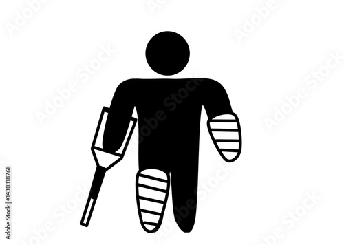 Injured Person with Cast and Crutches Illustration