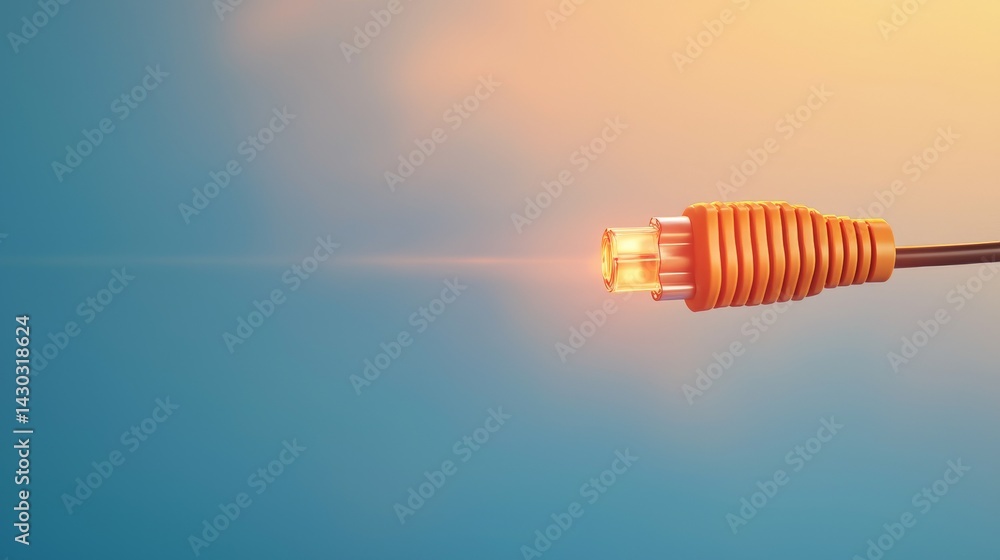 Peak Energy Solutions with Advanced Battery Storage Technology, Close-up of a brightly colored electrical connector against a soft gradient background.
