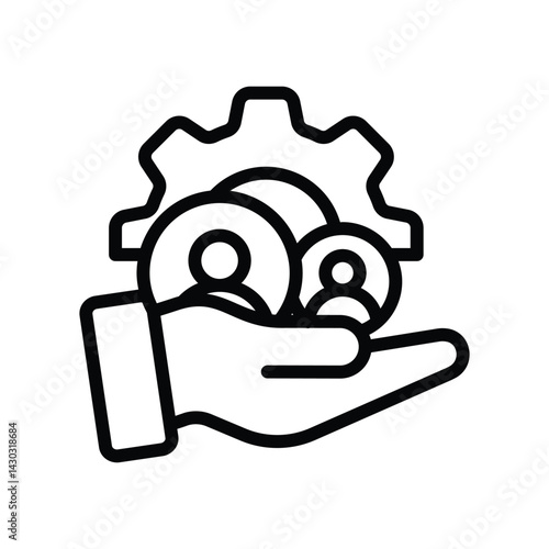 Human Resources Vector outline icon. Eps10 file 