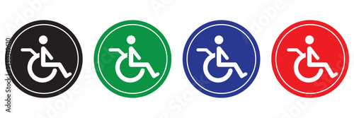 disabled handicap icons set, vector illustration on white background eps 10 
