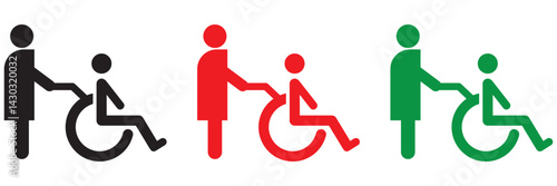 Disabled wheelchair icon, isolated on white. Disable symbol logo, vector eps 10 