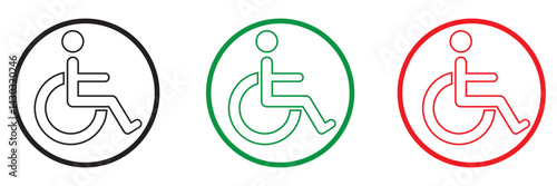 disabled handicap icons set, vector illustration on white background eps 10 
