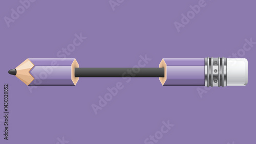 A close-up illustration of a pencil with visible graphite inside