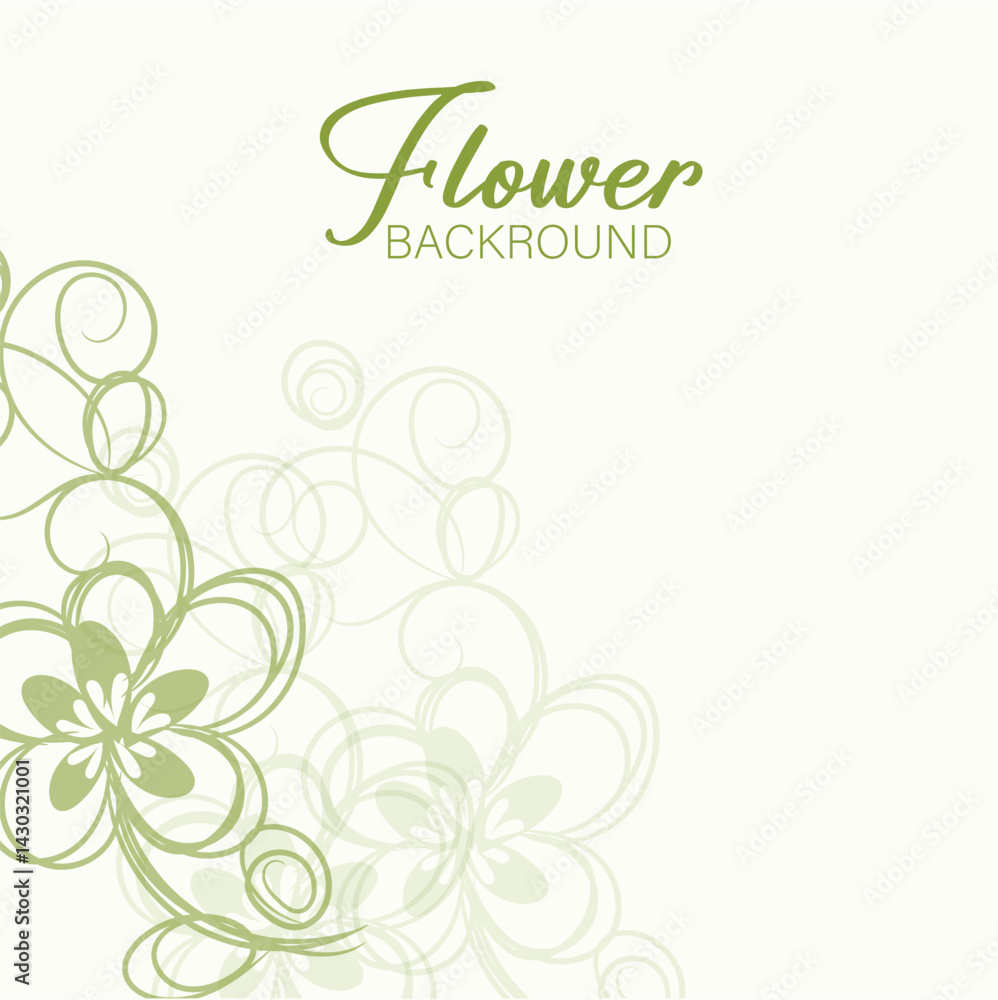 Elegant Floral Background Design with Swirls and Flowers Elegant Floral Background Design with Swirls and Flowers