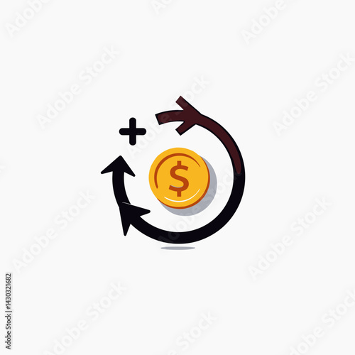 economic cycle illustration with  dollar signs