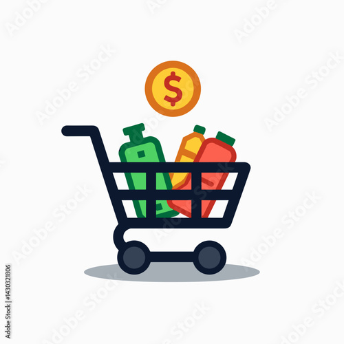 healthy groceries shopping cart