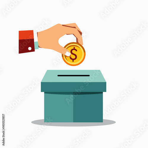 hand dropping coins into voting box