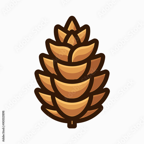 cartoon pinecone illustration with brown hues