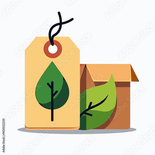 ecofriendly packaging with leaf design  sustainable shipping tags