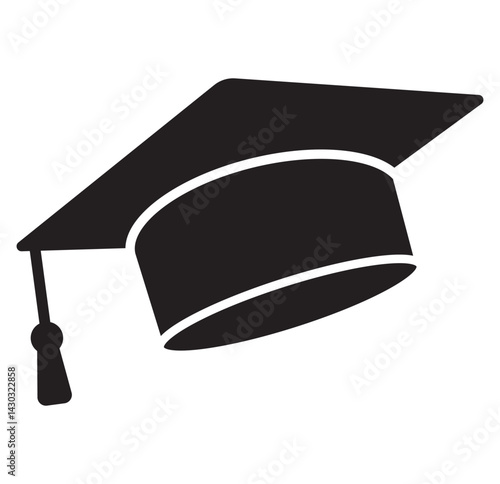 An illustration icon of a graduation cap and an open book design eps 10 
