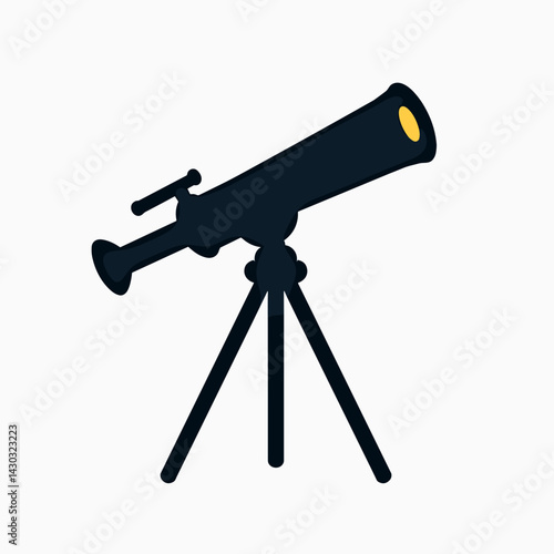 telescope icon with black and white color scheme