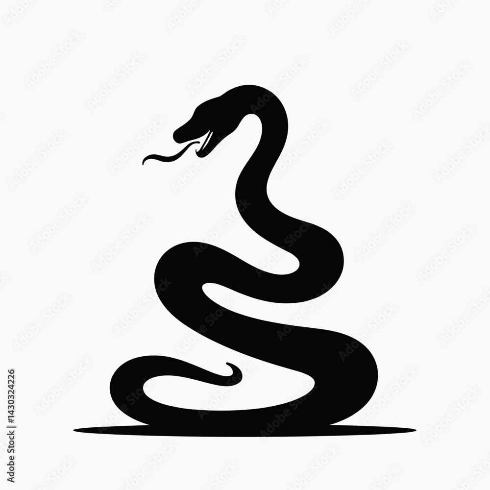 Fototapeta premium vivid black snake logo on white background