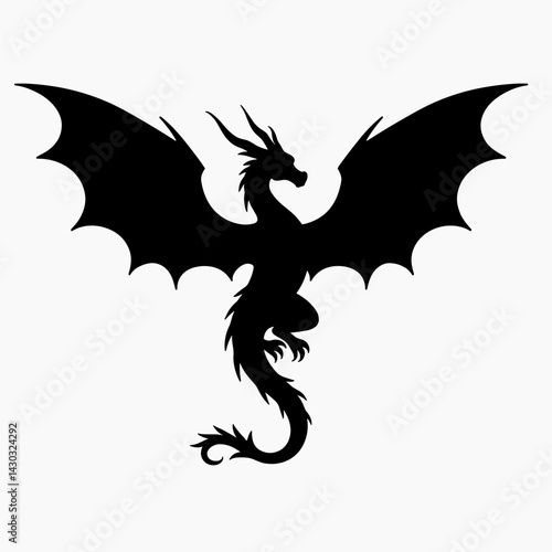 dragon logo design with black and white color scheme