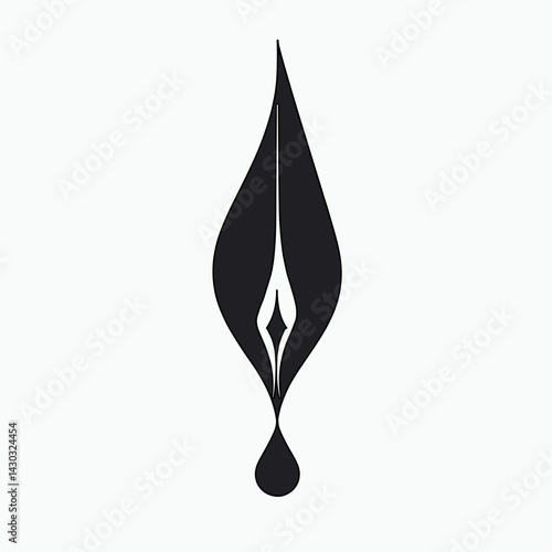 modern black ink pen with droplet design